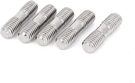 sourcing map 5 Stück Doppelend Gewindestift Schraube M8 x 30mm aus A2 Edelstahl