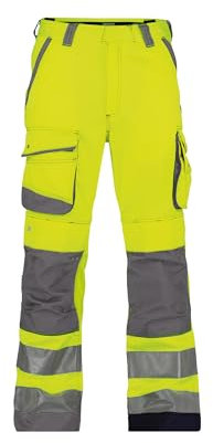 DASSY® Chicago Warnschutzhose mit Kniepolstertaschen - Größe 60 - NEONGELB/ZEMENTGRAU