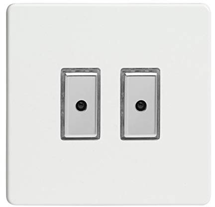 Varilight JDQE102S Dimmer Switch Premium White 2 Gang