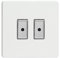 Varilight JDQE102S Dimmer Switch Premium White 2 Gang
