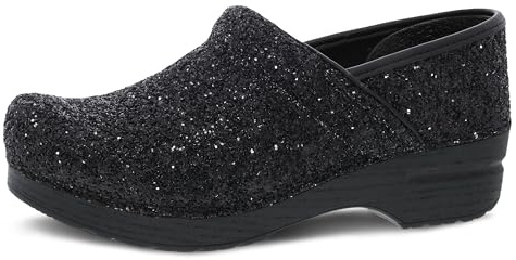 Dansko Professioneller Clog-Slip für Damen, ganztägigen Komfort, Fußgewölbeunterstützung, Schwarz Lack, 39.5/40 EU