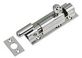 Chrome Plated 75mm x 25mm Necked Barrel Bolt 4002