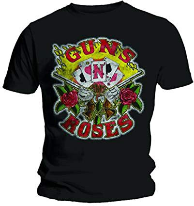 Guns N Roses Men's Cards Short Sleeve T-Shirt, Black, X-Large