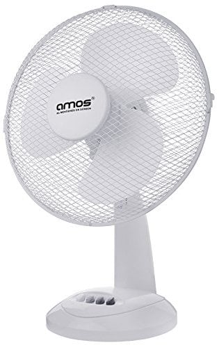 AMOS 12 Inch Table Desk Fan Oscillating Desktop 3 Speed Adjustable Tilt Portable Air Cooling Home Office Fan