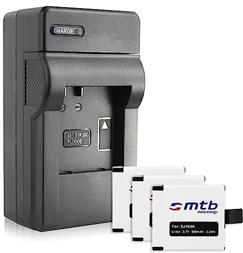 3 Akkus + Ladegerät (Netz, KFZ) für SJ5000X Elite, SJ5000+, SJ4000+, SJ4000... / SJCam M10(+), X1000 / DBPower EX4000, EX5000 ... s. Liste!