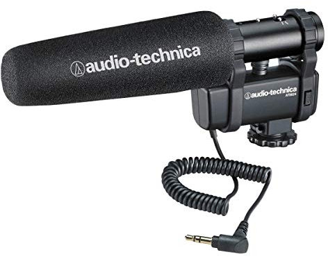 Audio-Technica AT8024 Stereo/Mono Mikrofon für Kameras, Schwarz