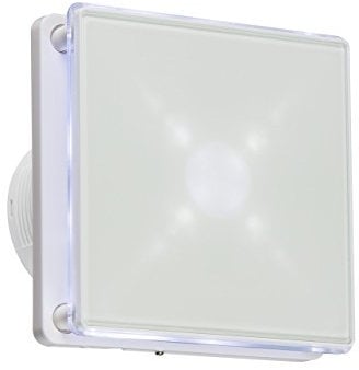 Knightsbridge 100mm/4 Led Back Lit Extractor Fan With Overrun Timer-White, EX003T