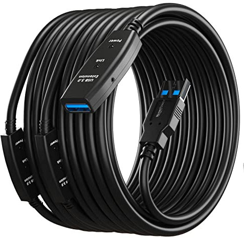 MutecPower 20m Cavo prolunga con ripetitore attivo USB maschio a femmina - USB 3.0 con 3 chipsets estensione - 20 metri