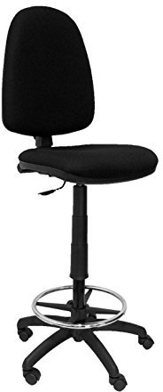 Piqueras y Crespo T04CP - Taburete ergonómico, Regulable en Altura y aro reposapiés, Color Negro
