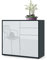 Vladon Sideboard Ben, Made in Germany, Kommode mit 2 Türen und 2 Schubladen, Schwarz matt/Weiß Hochglanz (79 x 74 x 36 cm)