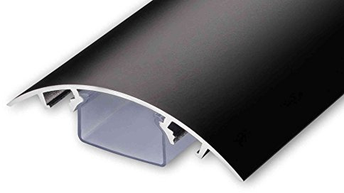 TV Design Aluminium Kabelkanal in schwarz stumpfmatt RAL9005 lackiert in verschiedenen Längen von ALUNOVO (Länge: 60cm)