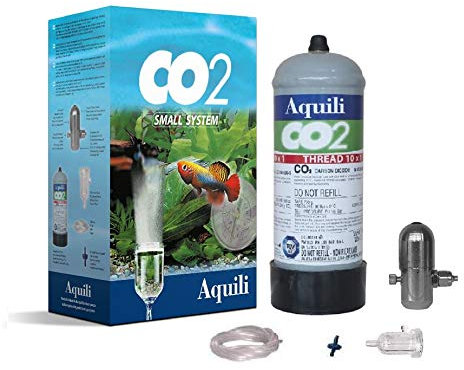 Aquili CO2SMALL Co2 Small System Kolbenreduzierer, Einwegflasche 300 g, Diffusor aus Kunststoff