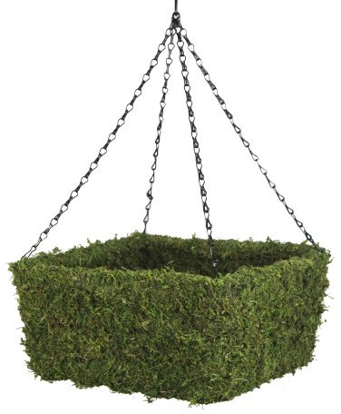 Super Moss (29210) MossWeave Hanging Basket - Square, Fresh Green, Small (10.5 Diameter)