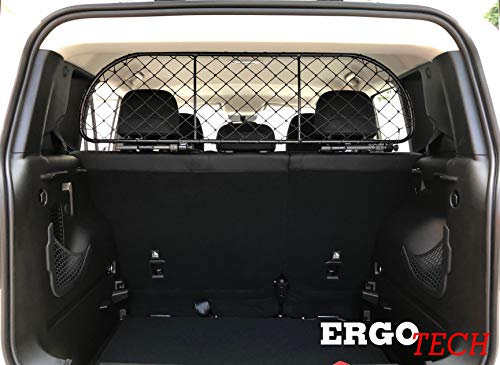 ERGOTECH Divisorio Griglia Rete Divisoria Compatibile con Jeep Renegade, RDA65-M kjp006 per Trasporto Cani e Bagagli. Sicuro, Confortevole, garantito!