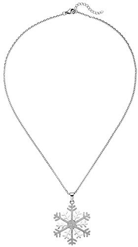 Jobo Damen-Halskette mit Schneeflocken-Anhänger aus Edelstahl 46 cm