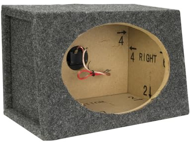 Scosche SE69KT - Caja de Altavoz de Coche Individual de 6 x 9 con Alfombra Gris, Requiere Montaje, Altavoz no Incluido