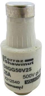 Mersen DIIGG50V25 D II, 25 A, Yellow, D-Fuse Insert 408650000081