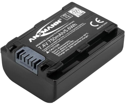 ANSMANN Li-Ion 7.4V Camera Battery for NP-FH 50 [Pack of 1] Compatible with Sony Cameras Including Sony Alpha 230, DCR-DVD150E, DCR-HC51E, DSC-HX100V & Many More