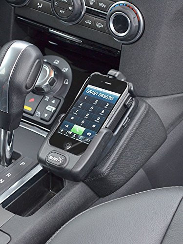 KUDA Handyhalterung passend für Land Rover Discovery 4 ab 2010 - Telefonkonsole für Smartphones, Handy, Navi und mehr - Echtlederkonsole, schwarz, 090610