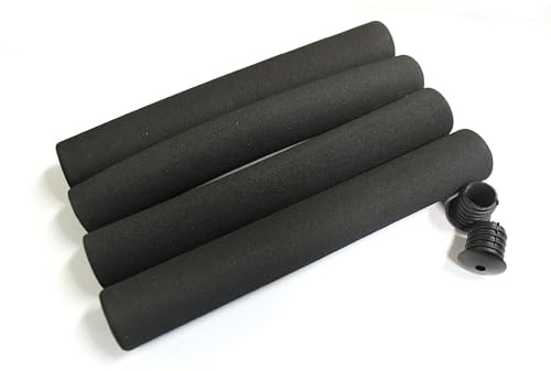 Clarks Weiche Schaumstoffgriffe – 4 x 220 mm Easy-Fit Fahrradlenkergriffe aus Schaumstoff mit gepolstertem Griff und schwarzen Endkappen für Sport- und Freizeitradfahrer