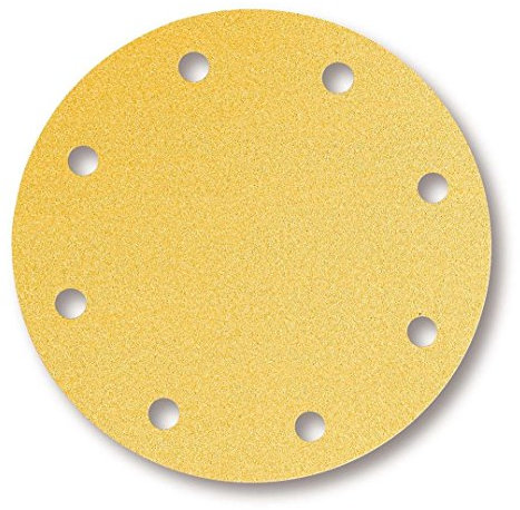 Mirka Gold Universal-Schleifpapier Ø 200mm Klett 9-Loch, Korn P180, 50 Stk/Zum Schleifen von Gips, Spachtel, Spanplatten, Holz, Lack