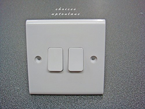 Deta S1204 Twin Light Switch 2 Gang 10 Amp SP 2 Way