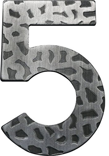 'Schössmetall Spatule numéro de maison Paragraphe 5 en fer forgé, Antique, hauteur : 120 mm, 1 pièce, noir galvanisé, 2903050