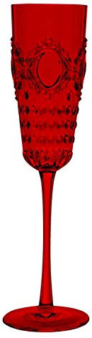 Baci Flûte à Champagne en Acrylique, Rouge, 6 pièces