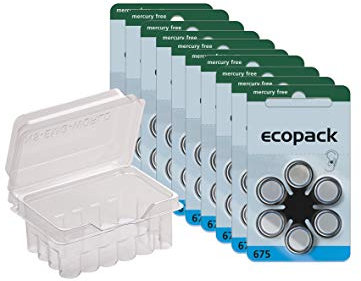 Varta kompatibel Hörgerätebatterien Typ 675 Mercury Free Zink-Luft PR44 | 60x Ecopack Batterien für Hörgeräte