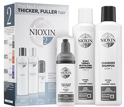 Nioxin Hair System 2 - Set Shampoo + Pflegespülung + Behandlung für feines Haar mit Schwächung, 1er Pack (1 x 350 ml)