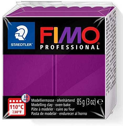 STAEDTLER 8004-61 FIMO Professional Oven-Hardening Polymer Modelling Clay, 85g - Violet (Single Block)