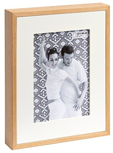 walther design Bilderrahmen weiss 10 x 15 cm Holz-Portraitrahmen mit Holzpassepartout, Double YP015W