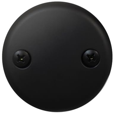 Westbrass D329-62 Two-Hole Overflow Faceplate and Screws, Matte Black, 3-1/8 in