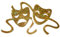 Fabric Glitter Gold AB Sequin Drama Theatre Mask Cartoon Comedy Iron-On Tshirt Transfer Patch