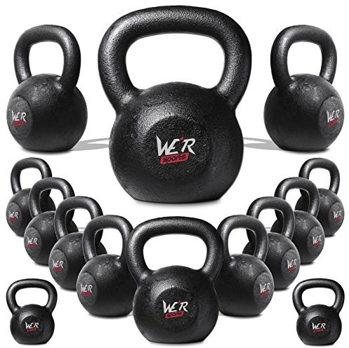 We R Sports 4kg 6kg 8kg 10kg 12kg 16kg 20kg 24kg 28kg30kg 32kg 36kg And 40kg Cast Iron Kettlebell Gym Tone Fitness Exercise (6 Kilograms)
