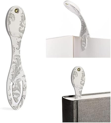 Flexilight Leselicht (White Flowers) - weiß - 2 in 1 Leselampe & Lesezeichen - LED Leselicht - Geschenk für Leser, Buchliebhaber - Deutsche Ausgabe: Extra hell und super-flexibel