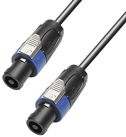 Adam Hall Cables 4 STAR 1.5 SPEAKER 10m - Lautsprecherkabel, 4-Pol Lautsprecherverbinder auf 4-Pol Lautsprecherverbinder, schwarz, 10m
