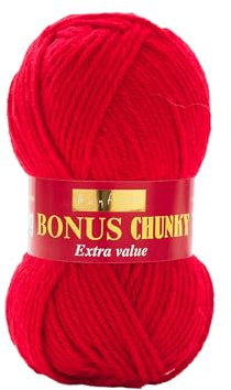 Sirdar Hayfield Bonus Chunky, Signal Red (977), 100g