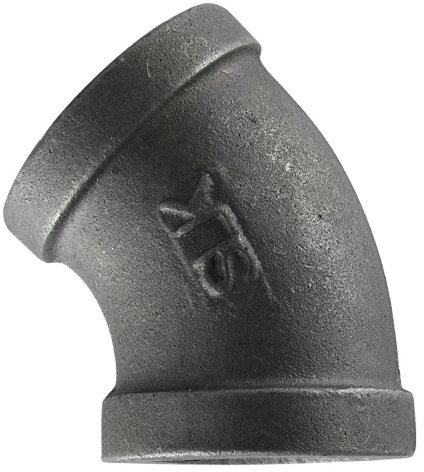 LDR 350 E45-212 45-Degree Elbow, 2 1/2-Inch, Black
