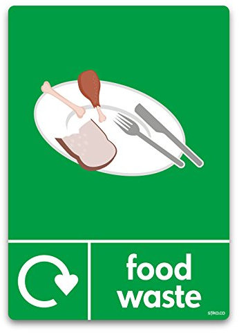 stika.co WRAP Recycling Sign | Food Waste Self-Adhesive Vinyl Sticker | Recycle Now Symbol | BS EN ISO 7010 Compliant | 105 x 148mm (A6)| Waterproof & Fade-Resistant