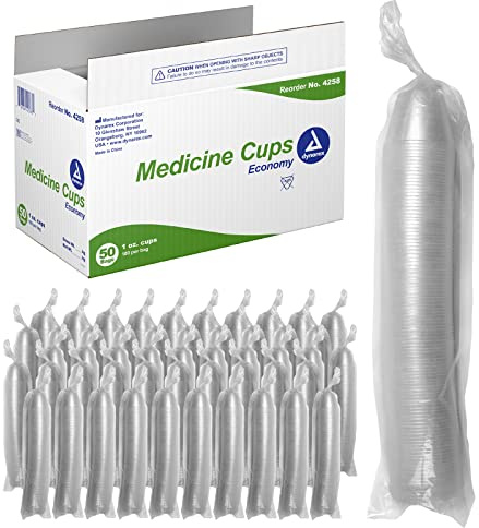 Dynarex Medicine Cups, 1 Ounce, Made with Translucent Plastic, For Measuring and Dispensing Liquid and Medication, Includes Easy-to-Read CC and ML Graduations, 1 Case of 5000 Dynarex Medicine Cups