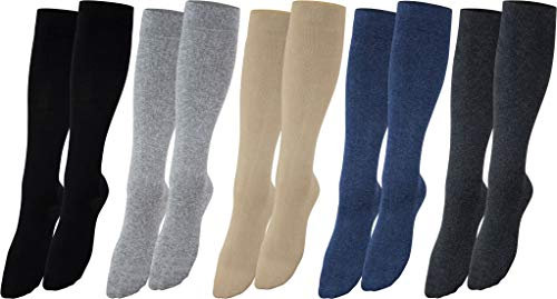 Vitasox 44451 Stützstrümpfe für Damen & Herren, Reisestrümpfe, Stützkniestrümpfe aus Baumwolle mit Kompression für Flug, Büro und Auto, Thrombose Socken gegen geschwollene Beine, 2 Paar silber 43/46
