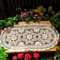 Ustide Tischläufer aus Baumwolle, handgehäkelt, oval, auch Platzdeckchen oder Tablettauflage, 30 x 70 cm, beige