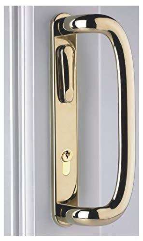 Mila Inline Patio Door Handle Pair 109mm Screw Fix Gold Lever