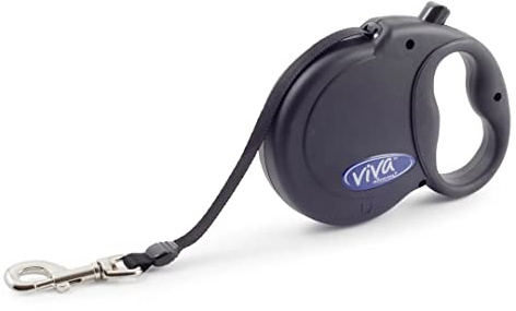 Ancol Viva Retractable 5m Tape Lead Black S