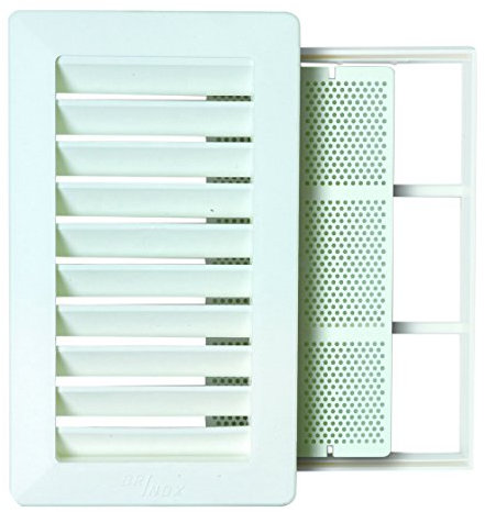 Brinox B70980B - Rejilla con marco y mosquitera, color blanco