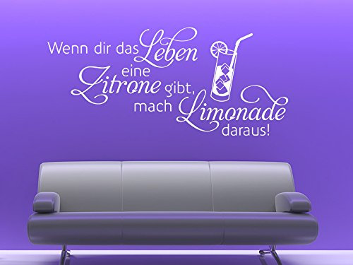 KLEBEHELD® Wandtattoo Spruch Wenn dir das Leben eine Zitrone gibt mach Limonade daraus!