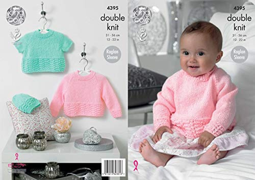 King Cole 4395 Baby-Set mit Mütze und langen und kurzen Ärmeln, Doppelstrickmuster