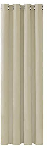 Deconovo Verdunkelungsgardinen mit Kälteschutz Gardinen Schlafzimmer Vorhang Blickdicht, 240x140 cm(HöhexBreite), Beige, 1 Stück