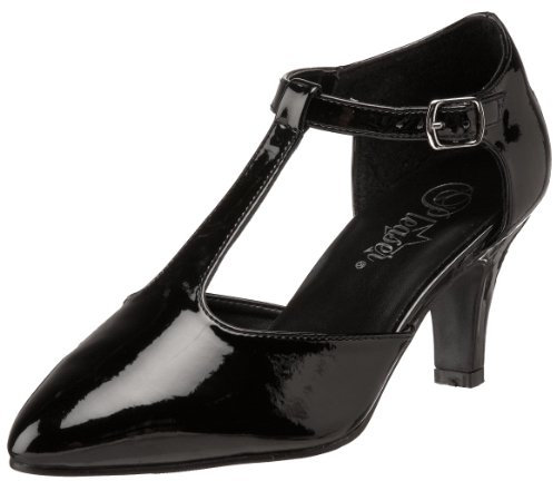 Pleaser Pink Label DIVINE-415W, Damen Plateau Pumps, Schwarz (Schwarz (Blk Pat)), 43 EU (10 Damen UK)